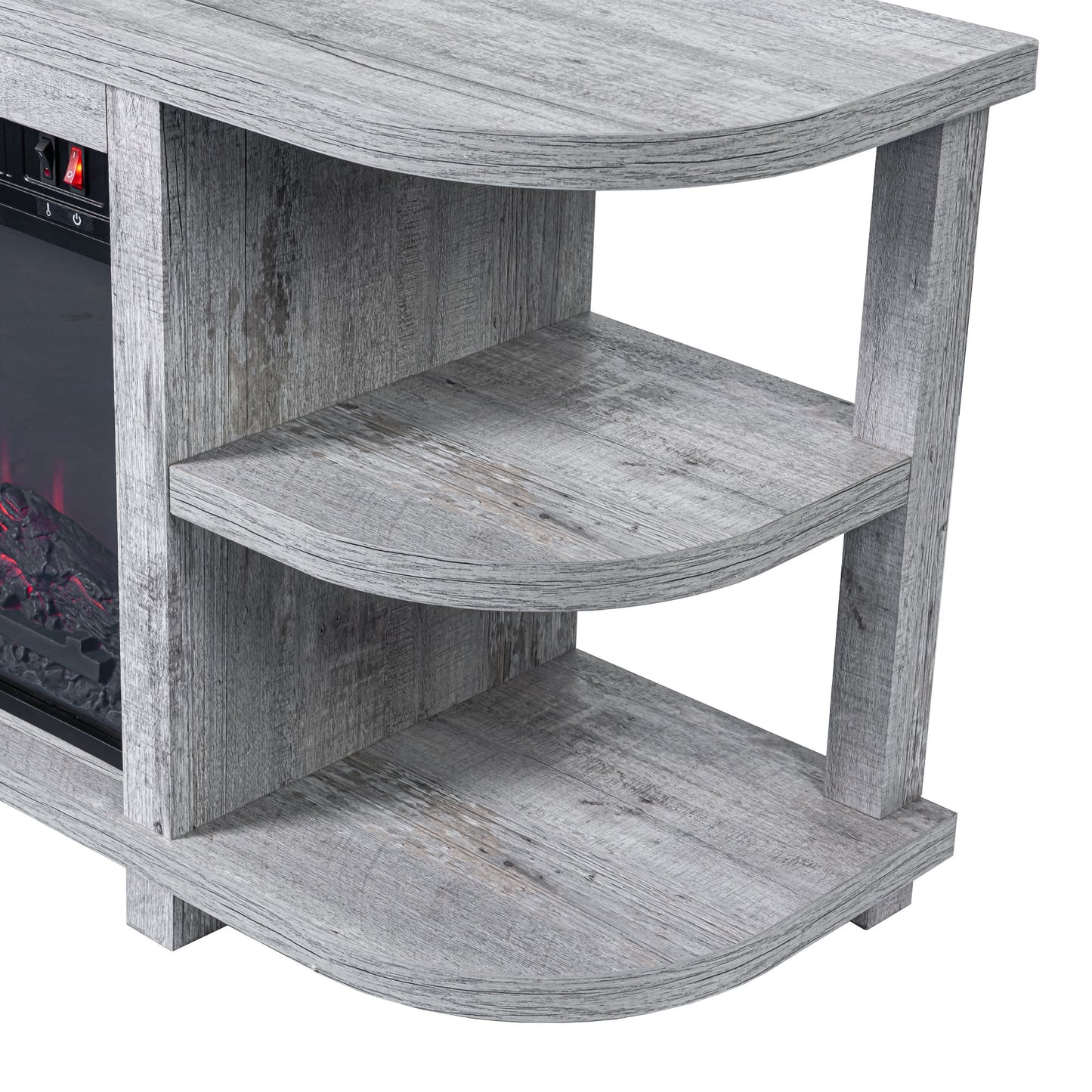 IHOMEADORE 48" White TV Stand with 18" Insert Electric Fireplace for TVs up to 55", Farmhouse