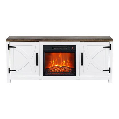 IHOMEADORE 58-inch Electric Fireplace TV Stands Console Table with 18" Electric Fireplace, Farmhouse