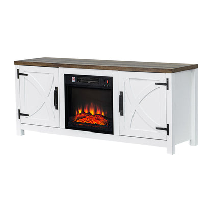 IHOMEADORE 58-inch Electric Fireplace TV Stands Console Table with 18" Electric Fireplace, Farmhouse