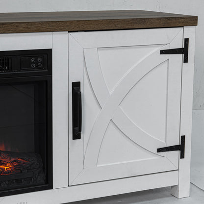IHOMEADORE 58-inch Electric Fireplace TV Stands Console Table with 18" Electric Fireplace, Farmhouse
