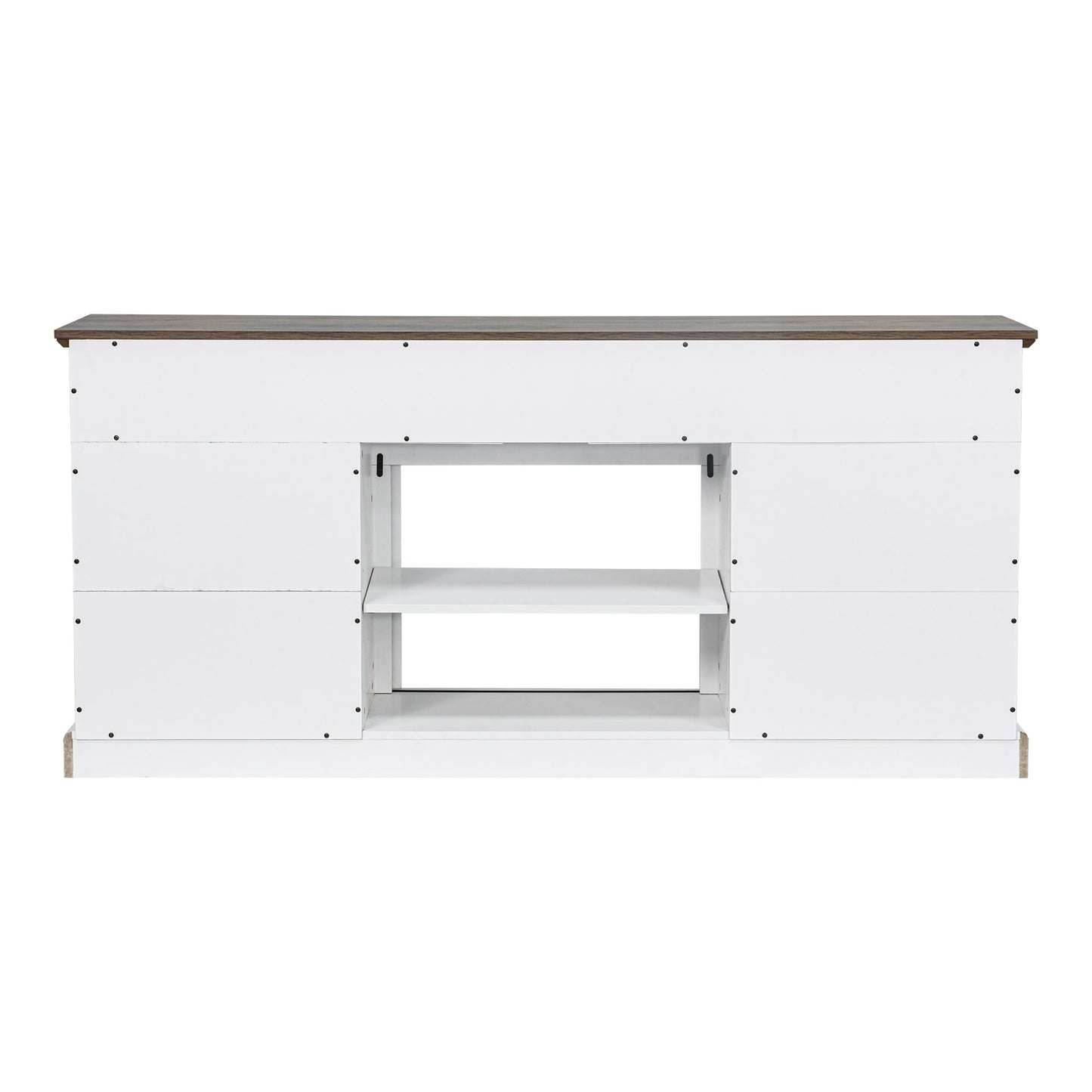 IHOMEADORE 68" White Sliding Barn Door TV Stand White TV Console for 80" TVs, Rustic