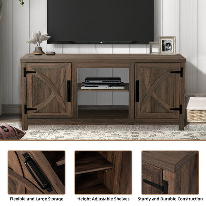 IHOMEADORE 58-inch Barn Door Media Consoles TV Stand for TVs up to 65", Farmhouse