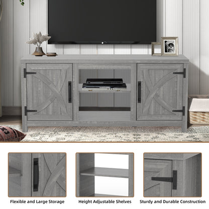 IHOMEADORE 58-inch Barn Door Media Consoles TV Stand for TVs up to 65", Farmhouse