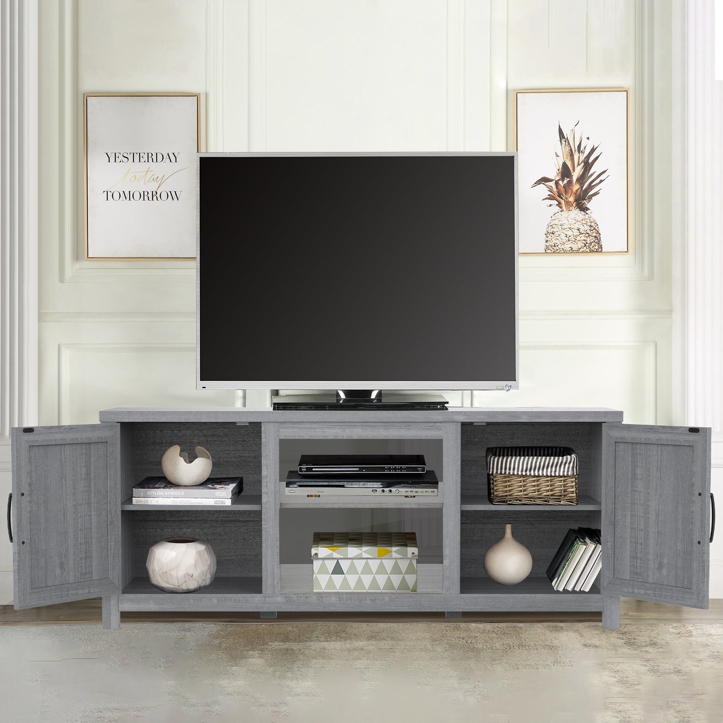 IHOMEADORE 58-inch Barn Door Media Consoles TV Stand for TVs up to 65", Farmhouse