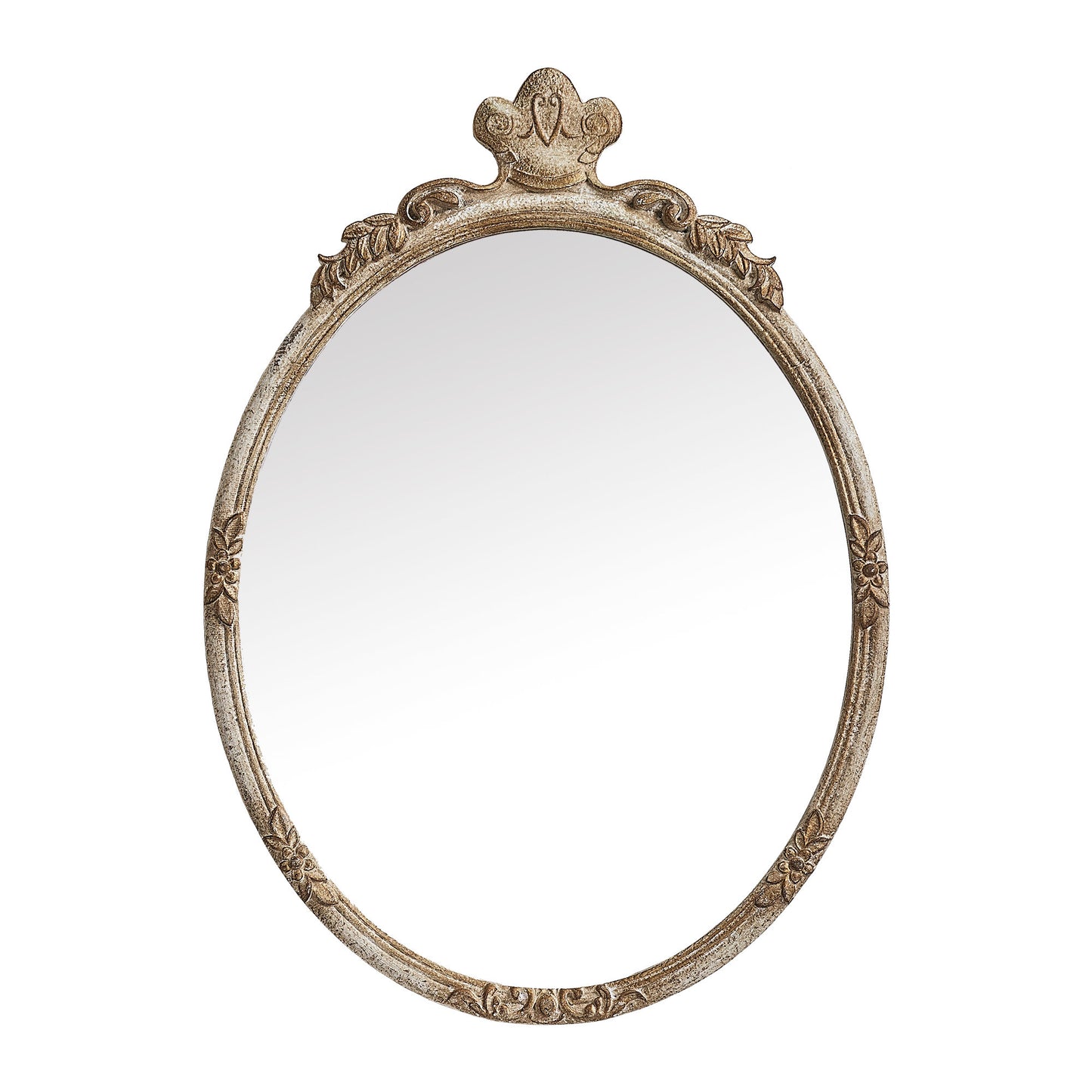 IHOMEADORE 25" W x 35" H Oval Framed Wall Bathroom Vanity Mirror, Vintage