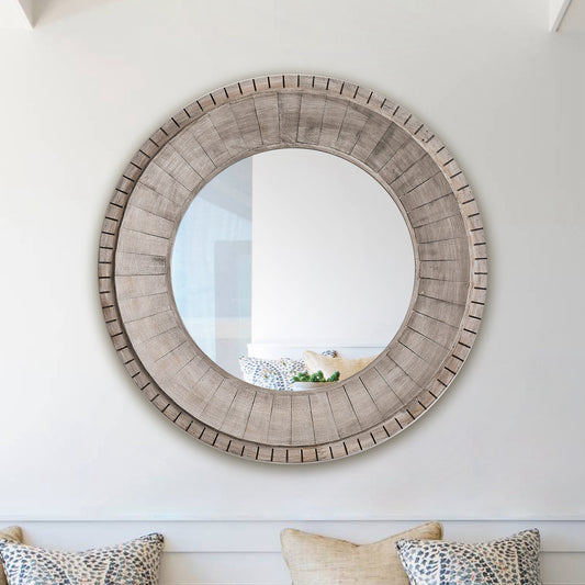 IHOMEADORE 35" Round Framed Wall Bathroom Vanity Mirror, Farmhouse