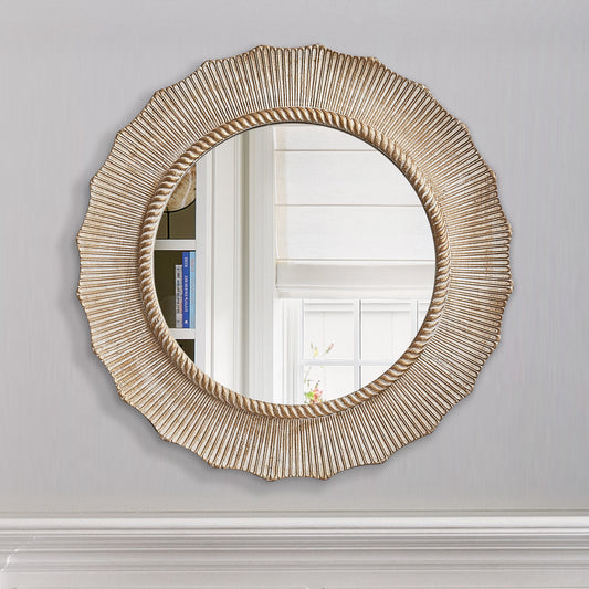 IHOMEADORE 30" Round Framed Wall Bathroom Vanity Mirror, Farmhouse