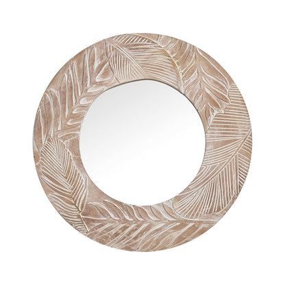 IHOMEADORE 28" Round Framed Wall Bathroom Vanity Mirror, Rustic