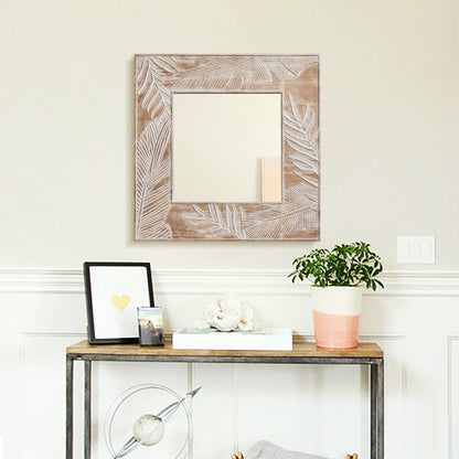 IHOMEADORE 32" Square Framed Wall Bathroom Vanity Mirror, Farmhouse