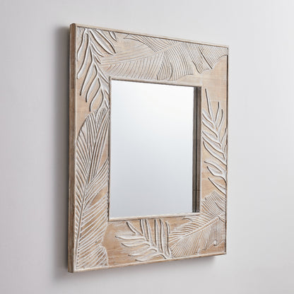 IHOMEADORE 32" Square Framed Wall Bathroom Vanity Mirror, Farmhouse