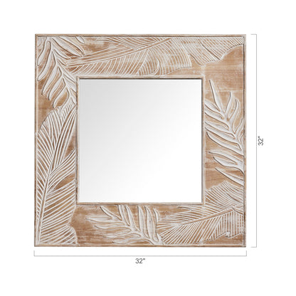 IHOMEADORE 32" Square Framed Wall Bathroom Vanity Mirror, Farmhouse