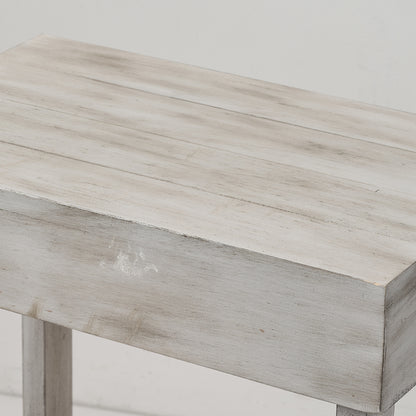 IHOMEADORE Rustic Wood Square Side Table with Shelf