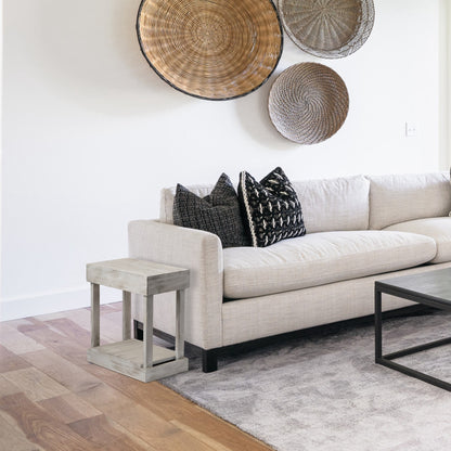 IHOMEADORE Rustic Wood Square Side Table with Shelf