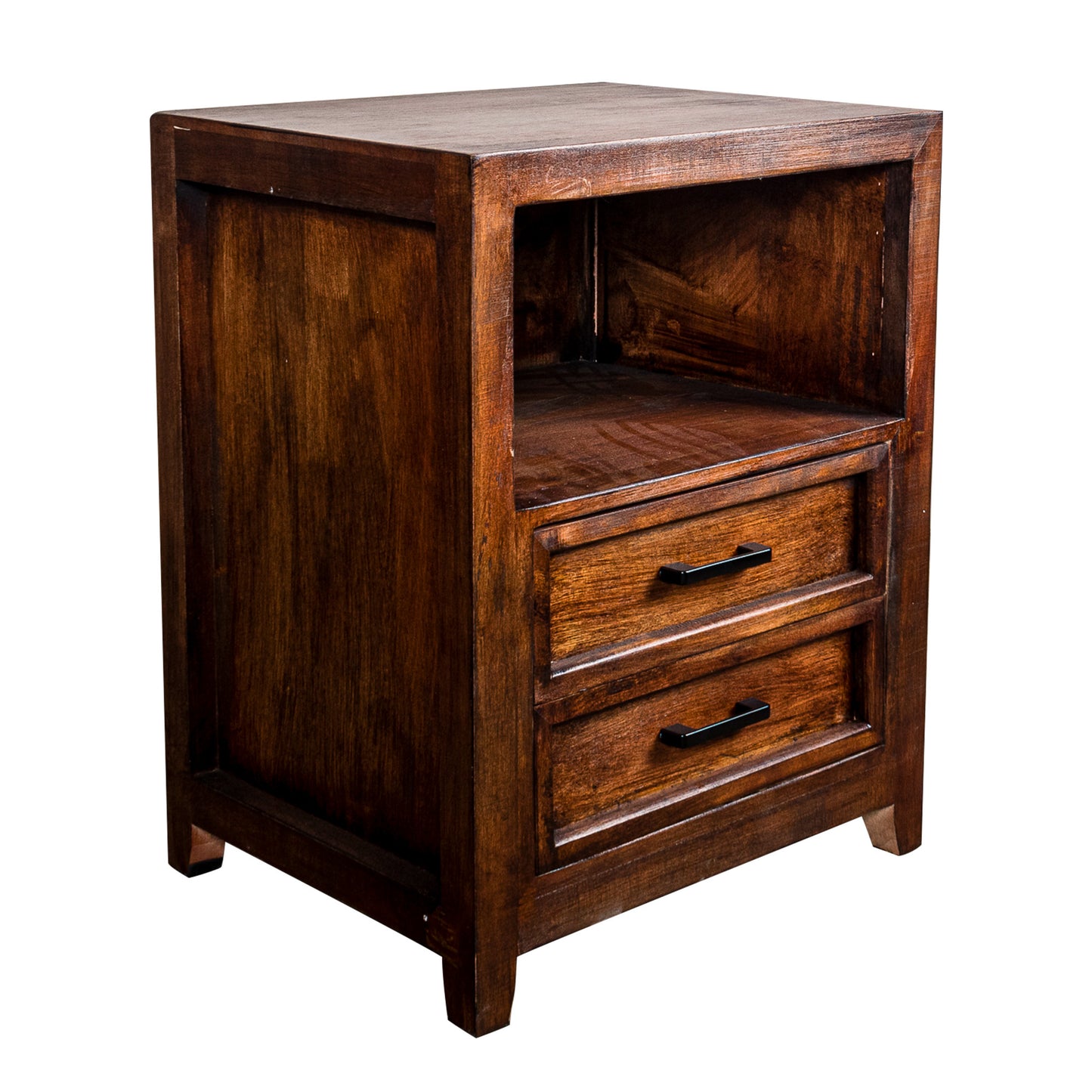 IHOMEADORE 20"D x 16"W x 25"H Brown Assembled 2-Drawer Nightstand Bedside Table, Farmhouse