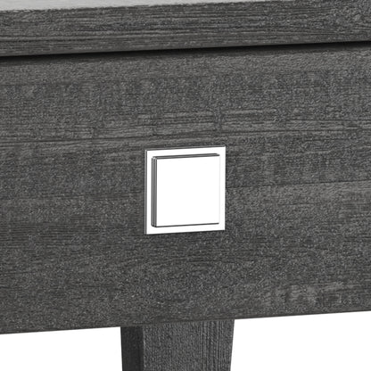 22" Gray Rustic Storage Side Table with Open Shelf, Farmhouse