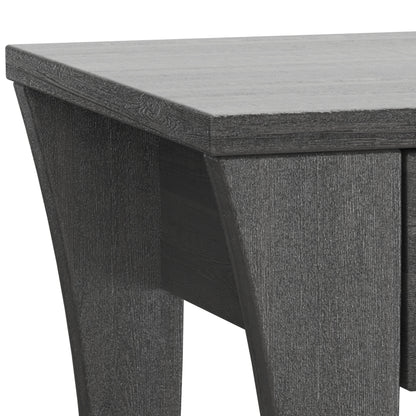 22" Gray Rustic Storage Side Table with Open Shelf, Farmhouse
