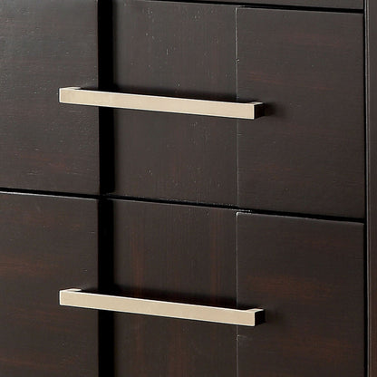 23.6" Transitional Espresso Night Stand with Felt-Lined Drawer and Nickel Bar Pulls