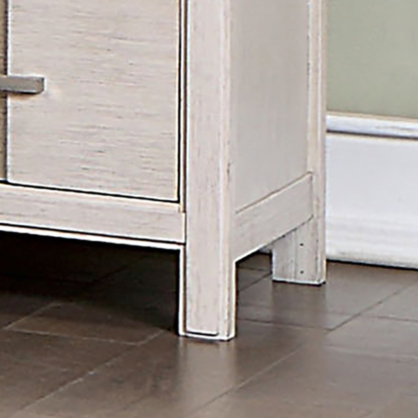 26" Modern White Night Stand with Felt-Lined Drawer and Nickel Bar Pulls