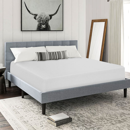 80”L x 76“W x 8”H White Memory Foam Mattress Plush Gel Infused Roll in a Box King Size