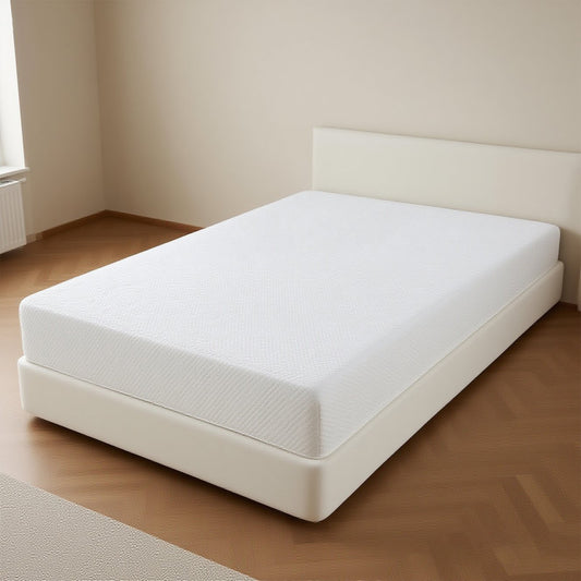 72“W x 84”D x 8“H White Memory Foam Mattress Plush Gel Infused Roll in a Box California King Size