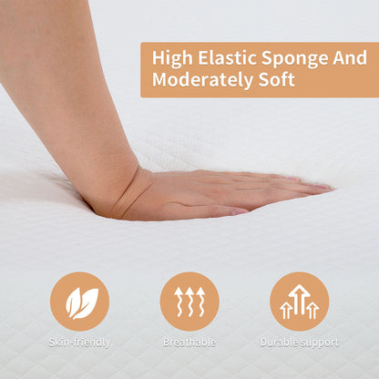 72“W x 84”D x 8“H White Memory Foam Mattress Plush Gel Infused Roll in a Box California King Size