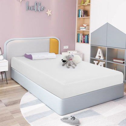 75"L x 54"W x 8"H White Memory Foam Mattress Plush Gel Infused Roll in a Box Full Size