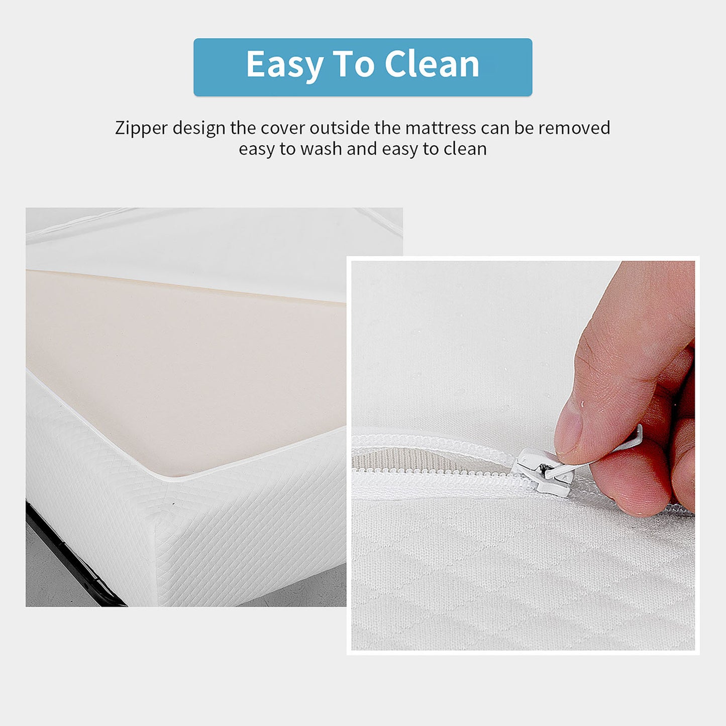 80“L x 60”W x 8“H White Memory Foam Mattress Plush Gel Infused Roll in a Box Queen Size