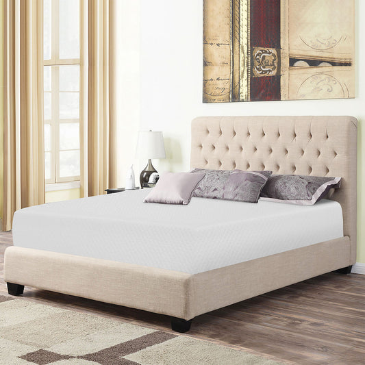 80“L x 60”W x 8“H White Memory Foam Mattress Plush Gel Infused Roll in a Box Queen Size