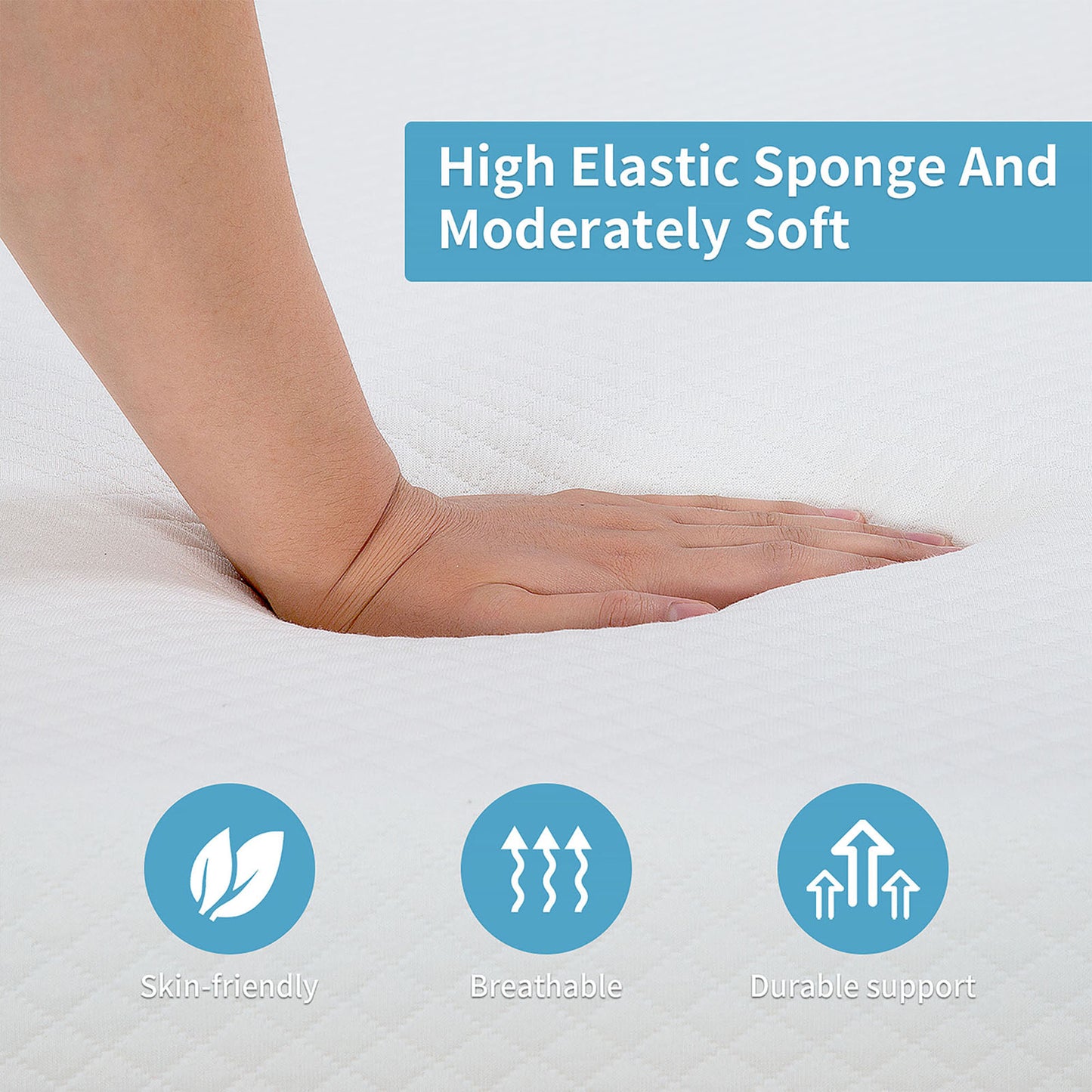 80“L x 60”W x 8“H White Memory Foam Mattress Plush Gel Infused Roll in a Box Queen Size