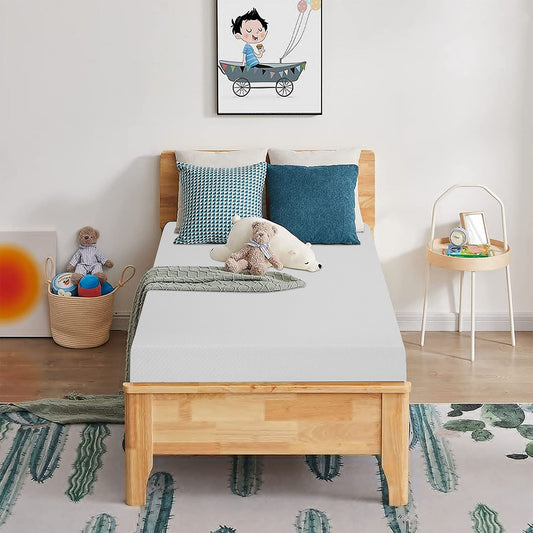 75“L x 39”W x 8“H White Plush Comfort Memory Foam Mattress