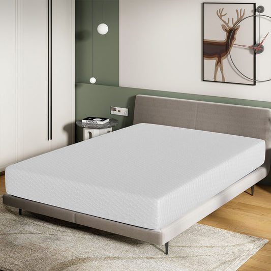 75”L x 54“W x 10”H White Memory Foam Mattress Plush Gel Infused Roll in a Box Full Size