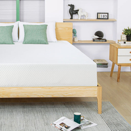 King Size 80"L x 76"W x 12"H Memory Foam Mattress, Gel-Infused, Plush Comfort, Roll-in-a-Box – White