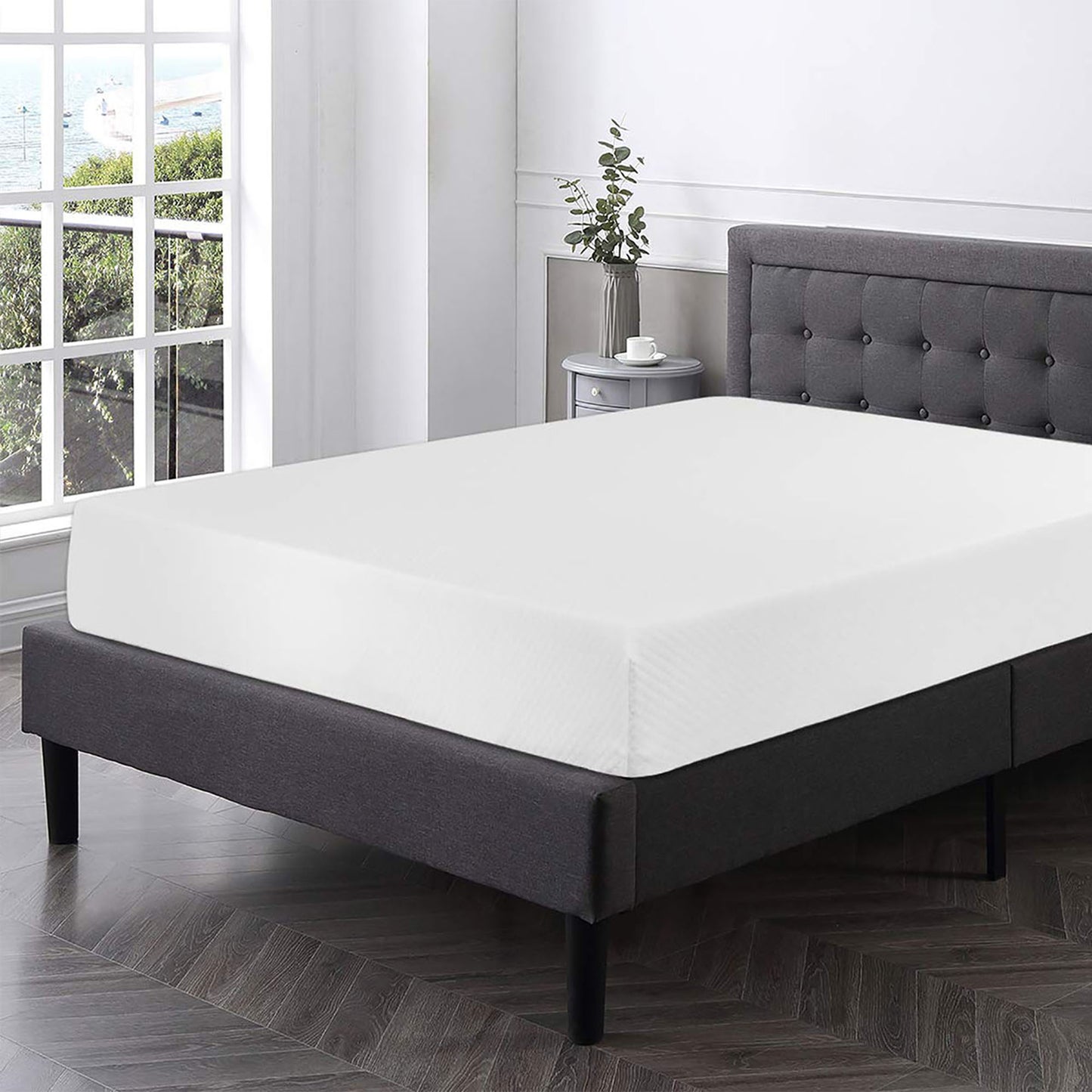 75“L x 54”W x 12“H White Memory Foam Mattress Plush Gel Infused Roll in a Box Full Size