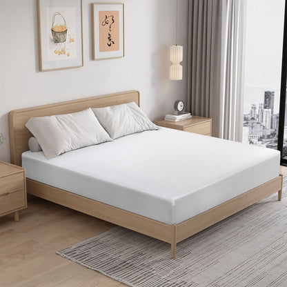 80"L x 60"W x 12"H White Memory Foam Mattress Plush Gel Infused Roll in a Box Queen Size