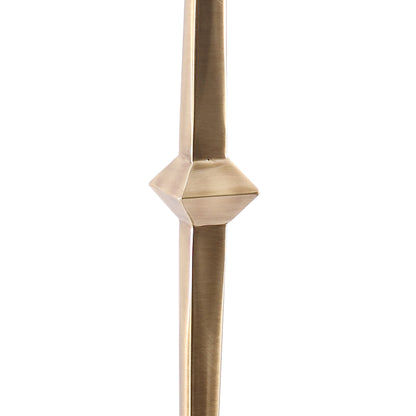 IHOMEADORE 11" Wide Antique Brass Square Glass Marble Pedestal Table Drink Table