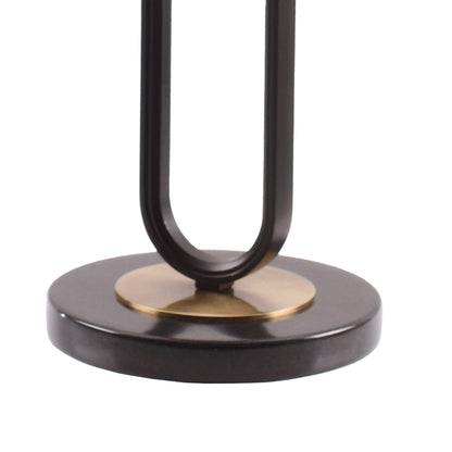 IHOMEADORE 12" Wide Modern Black Round Marble Pedestal Table Sofa End Table