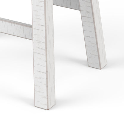 17.5"W x 13"D x 24"H Modern Gray White Solid Wood Stool with Contour Seat