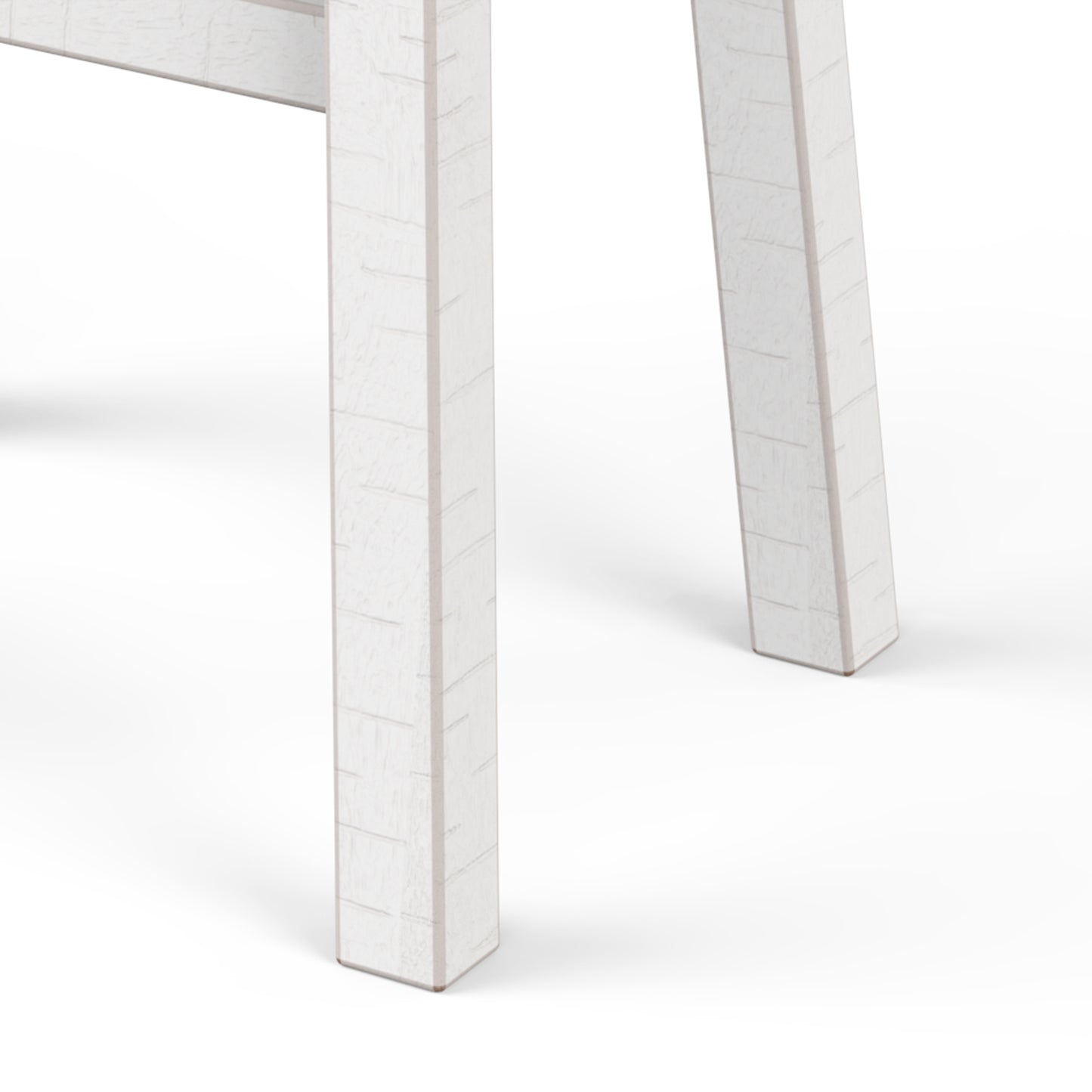 31"H Traditional Gray and White Solid Wood Stool with Contour Seat
