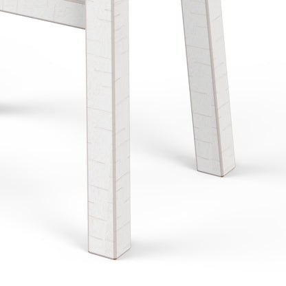 31"H Traditional Gray and White Solid Wood Stool with Contour Seat