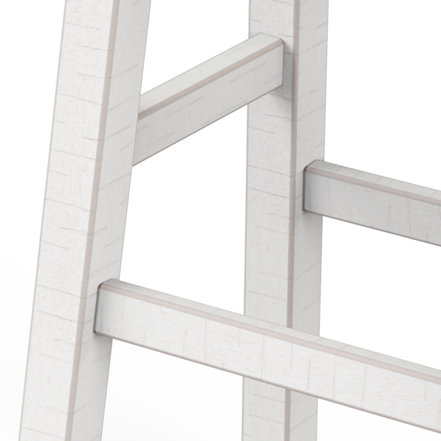31"H Traditional Gray and White Solid Wood Stool with Contour Seat