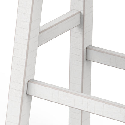 31"H Traditional Gray and White Solid Wood Stool with Contour Seat