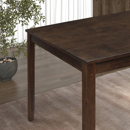 48"W x 36"D x 30"H Modern 5 Piece Solid Rubberwood Dining Table Set with Diamond Shaped Back Detail Chairs