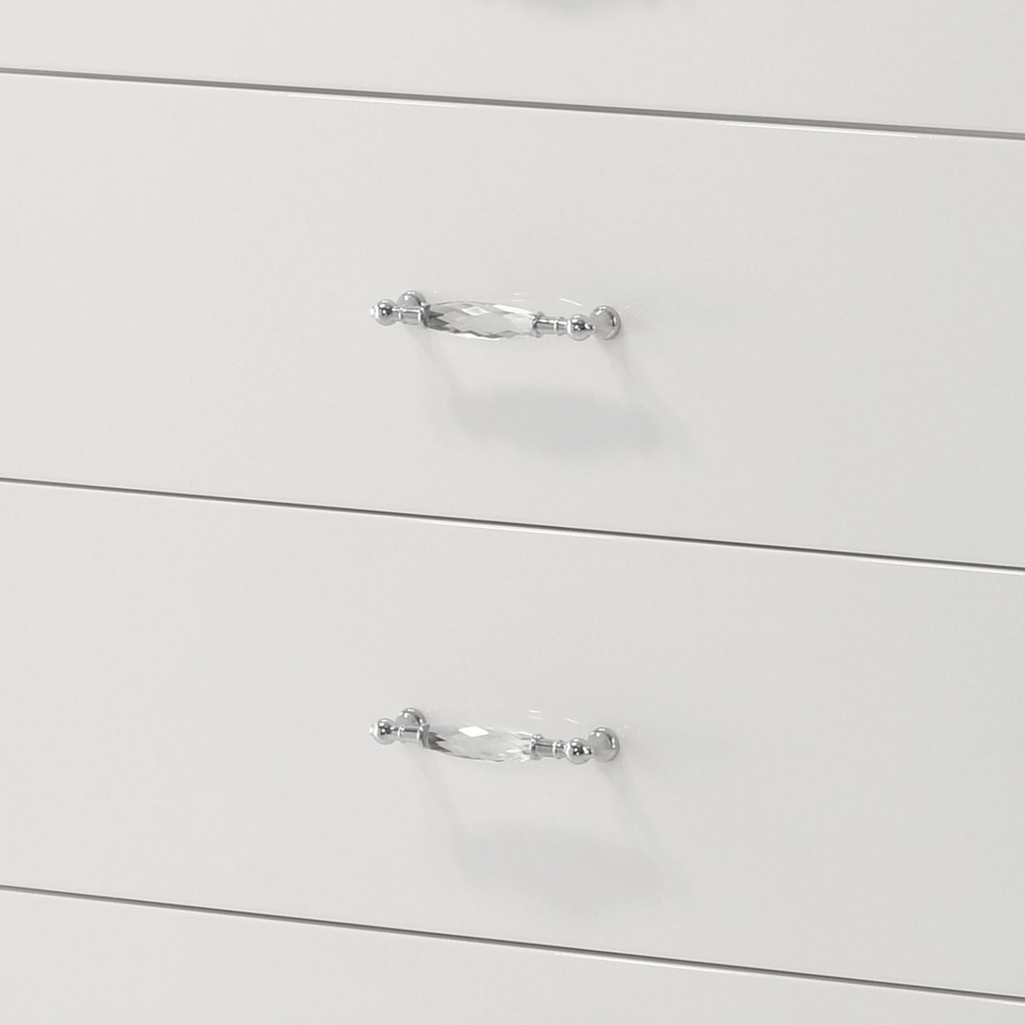 31.5" Contemporary White Chest with Rhinestone Accents and High Gloss UV Finish