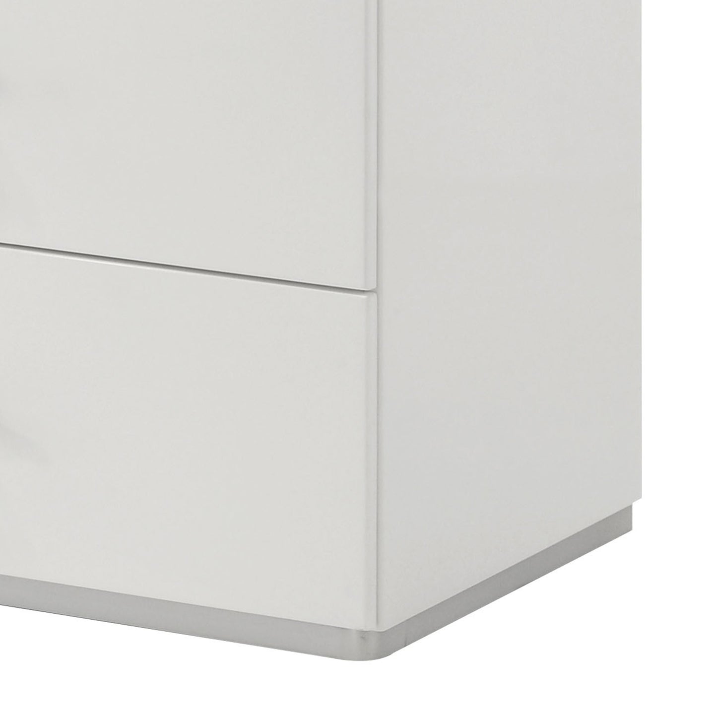 31.5" Contemporary White Chest with Rhinestone Accents and High Gloss UV Finish