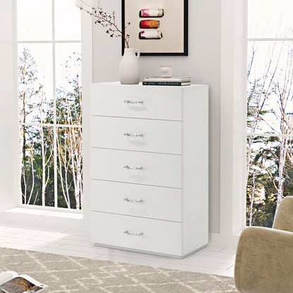 31.5" Contemporary White Chest with Rhinestone Accents and High Gloss UV Finish