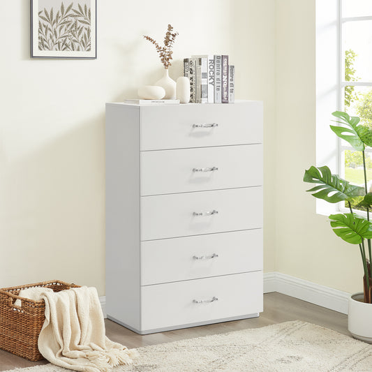 31.5" Contemporary White Chest with Rhinestone Accents and High Gloss UV Finish