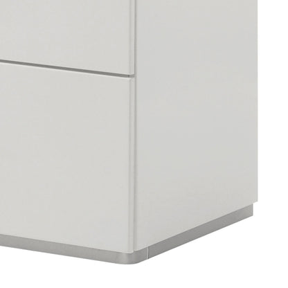 61.5" Contemporary White Dresser with High-Gloss UV Finish and Chrome Acrylic Handles