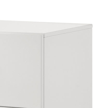25.5" Contemporary White Nightstand with Rhinestone Accents and High-Gloss UV Finish