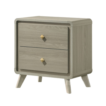 25" Contemporary Gray Night Stand with English Dovetail Drawers and Center Glides