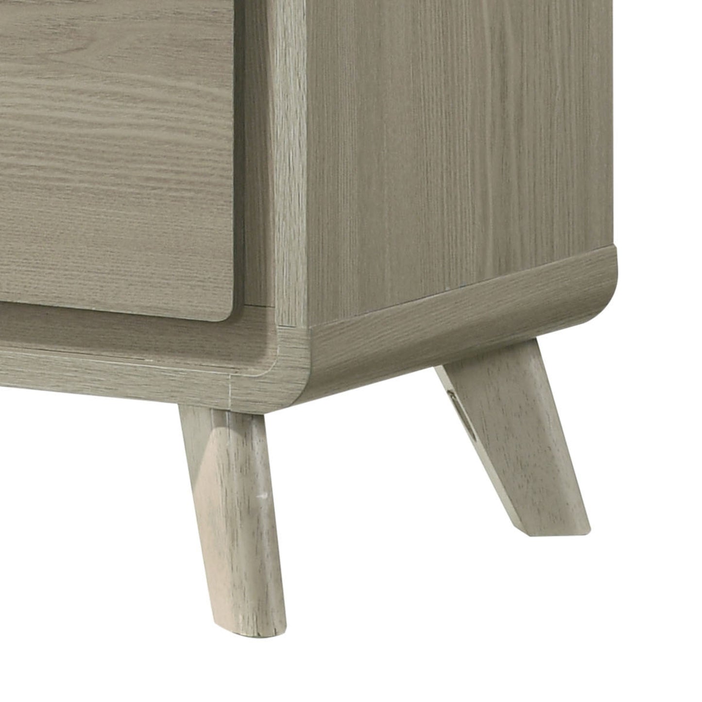 25" Contemporary Gray Night Stand with English Dovetail Drawers and Center Glides